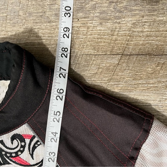 Harley Davidson Women’s Motorcycle Jacket Black PINK TRIBAL Graphic XL Y2K READ - Picture 8 of 10